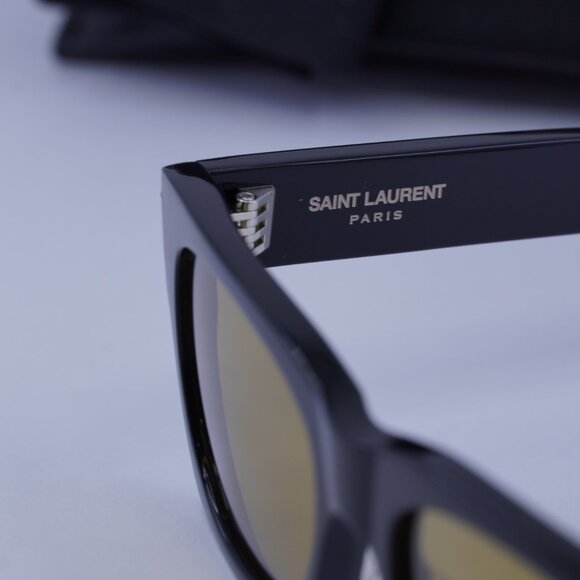 Saint Laurent SL402 010 Square Sunglasses - Black/Yellow main image 7